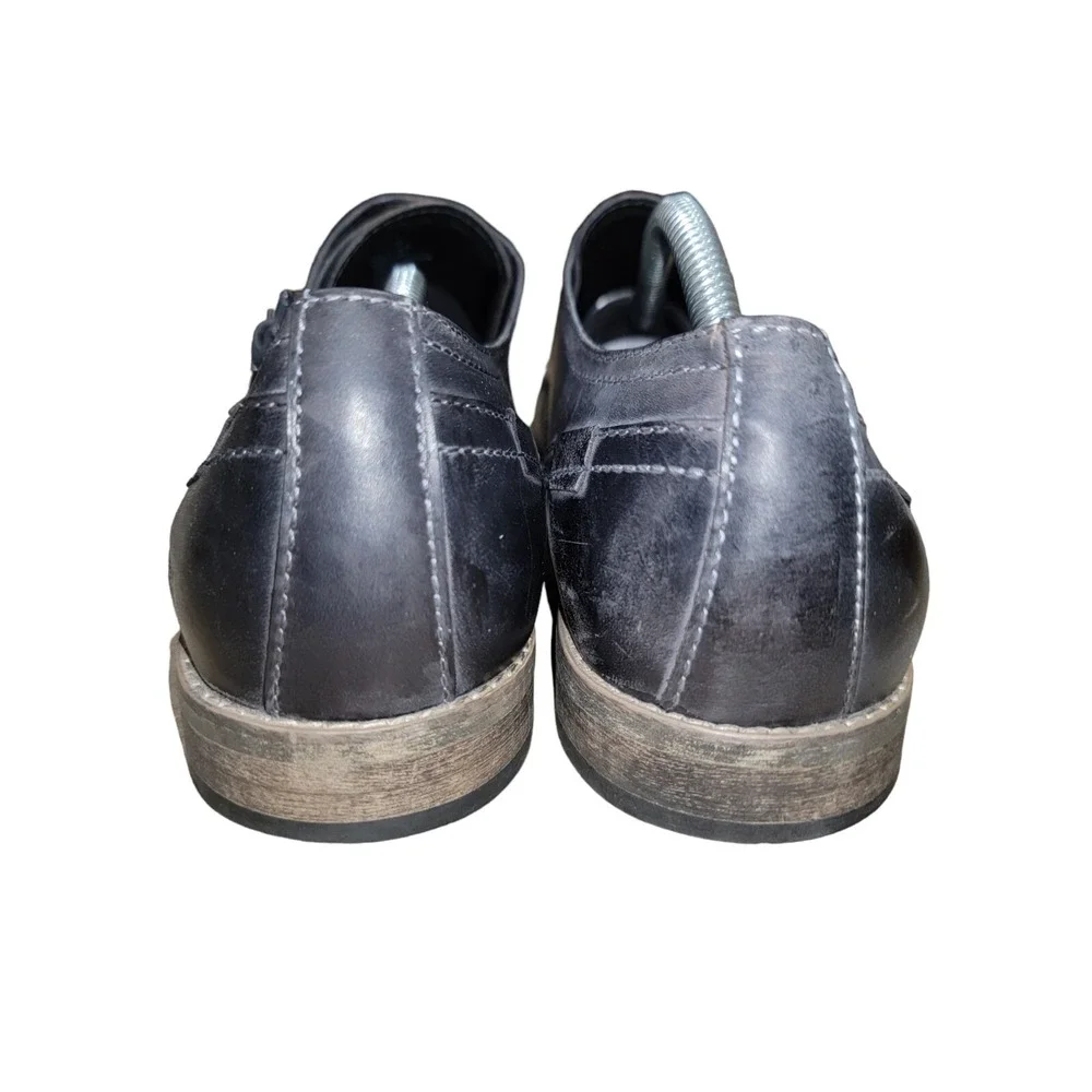 Kenneth Cole Reaction Pin Ball Leather Black‎ Double Monk Strap Shoes Size 10 M